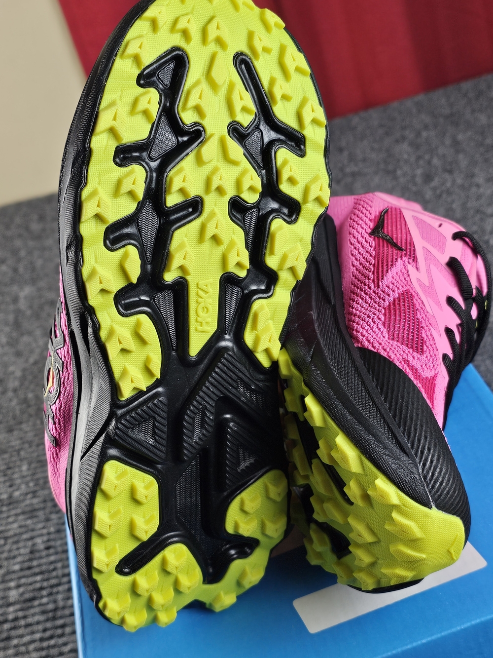HOKA Womens Size 7D Challenger 8 Pink Trail Running Shoes - Picture 6 of 10
